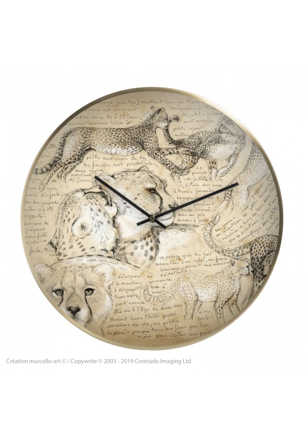 Marcello-art : Accessoires de décoration Horloge murale 219 Guépard