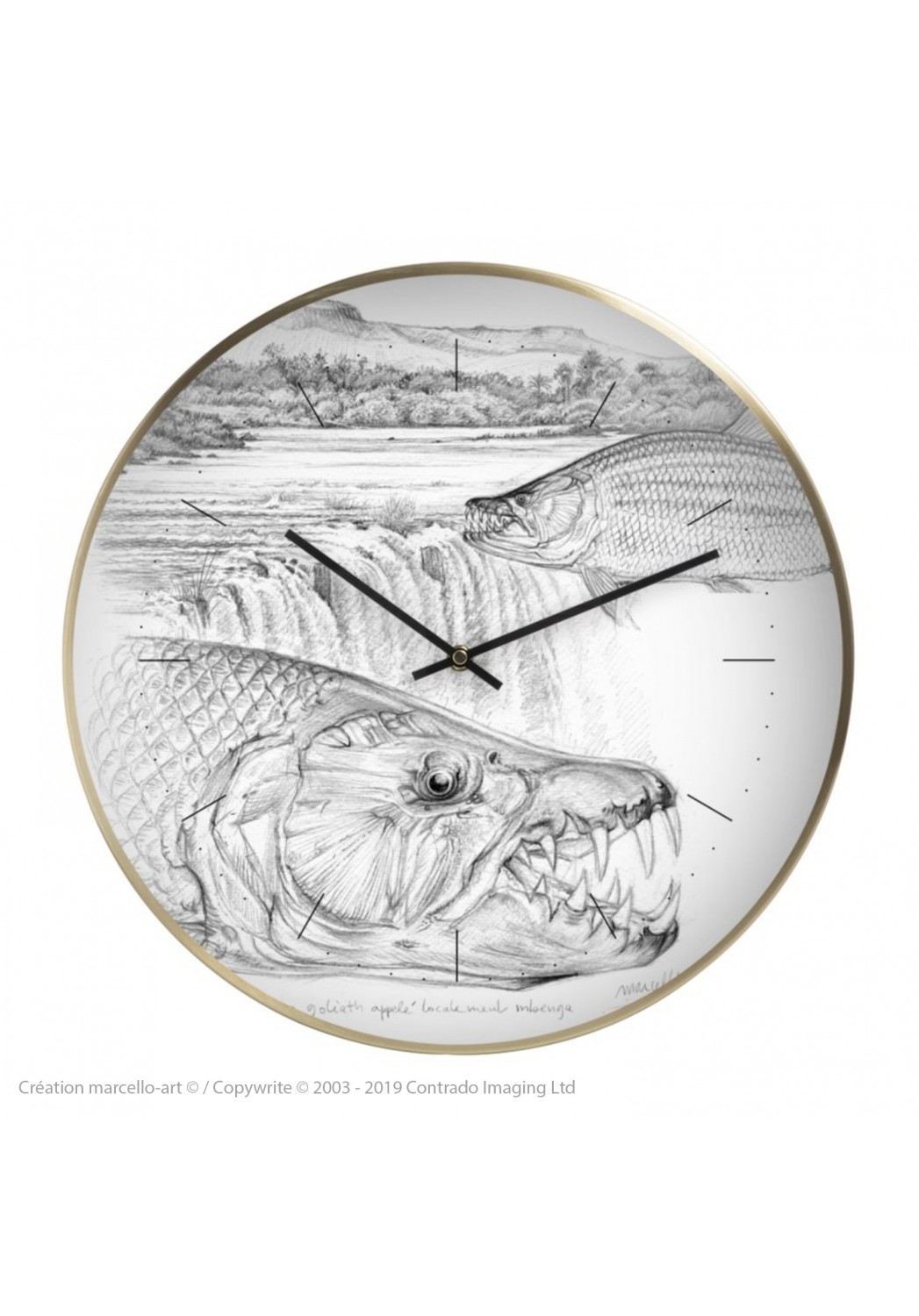 Marcello-art : Accessoires de décoration Horloge murale 242 Tigerfish goliath