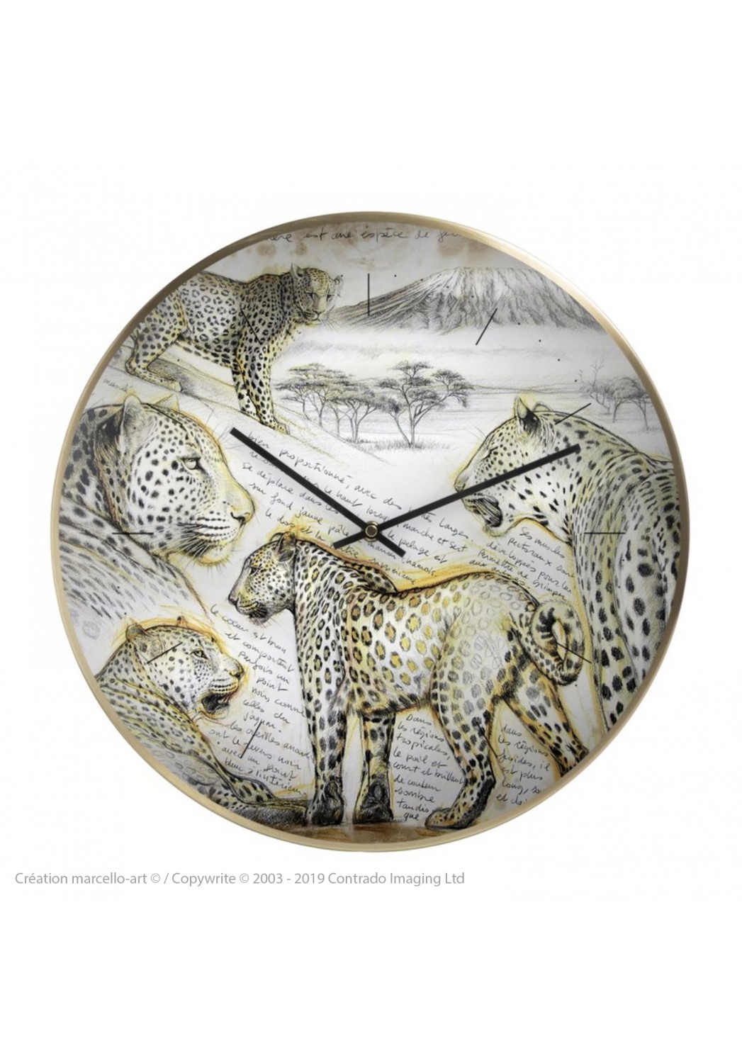 Marcello-art : Accessoires de décoration Horloge murale 252 Léopard