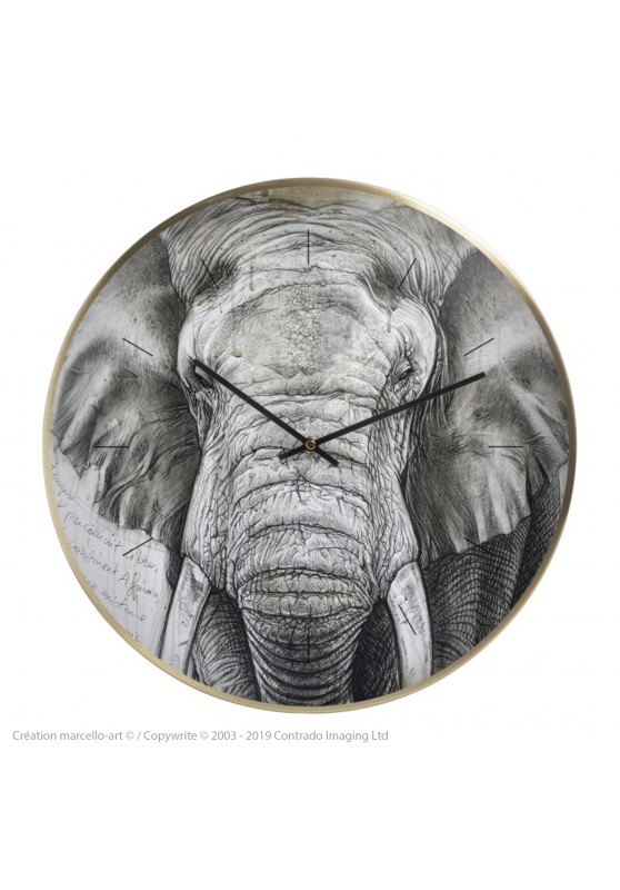Marcello-art : Accessoires de décoration Horloge murale 299 Tusker