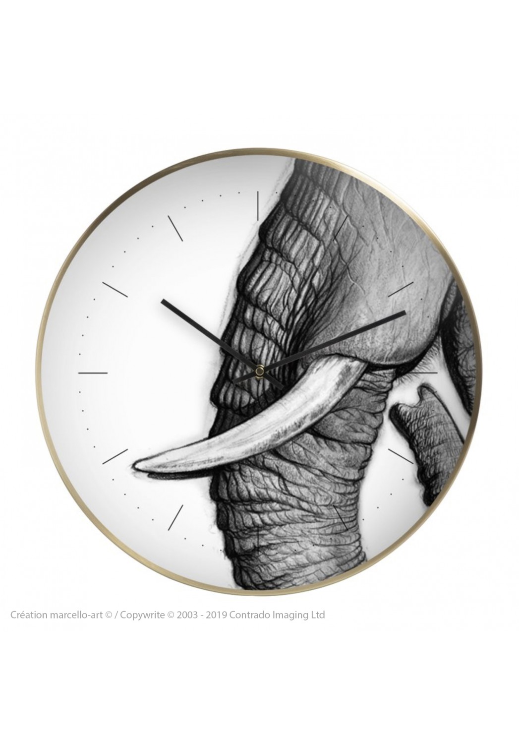 Marcello-art : Accessoires de décoration Horloge murale 303 Satao trompe