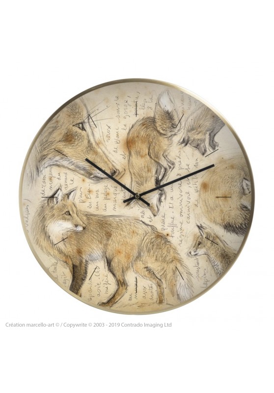 Marcello-art : Accessoires de décoration Horloge murale 336 Renard roux
