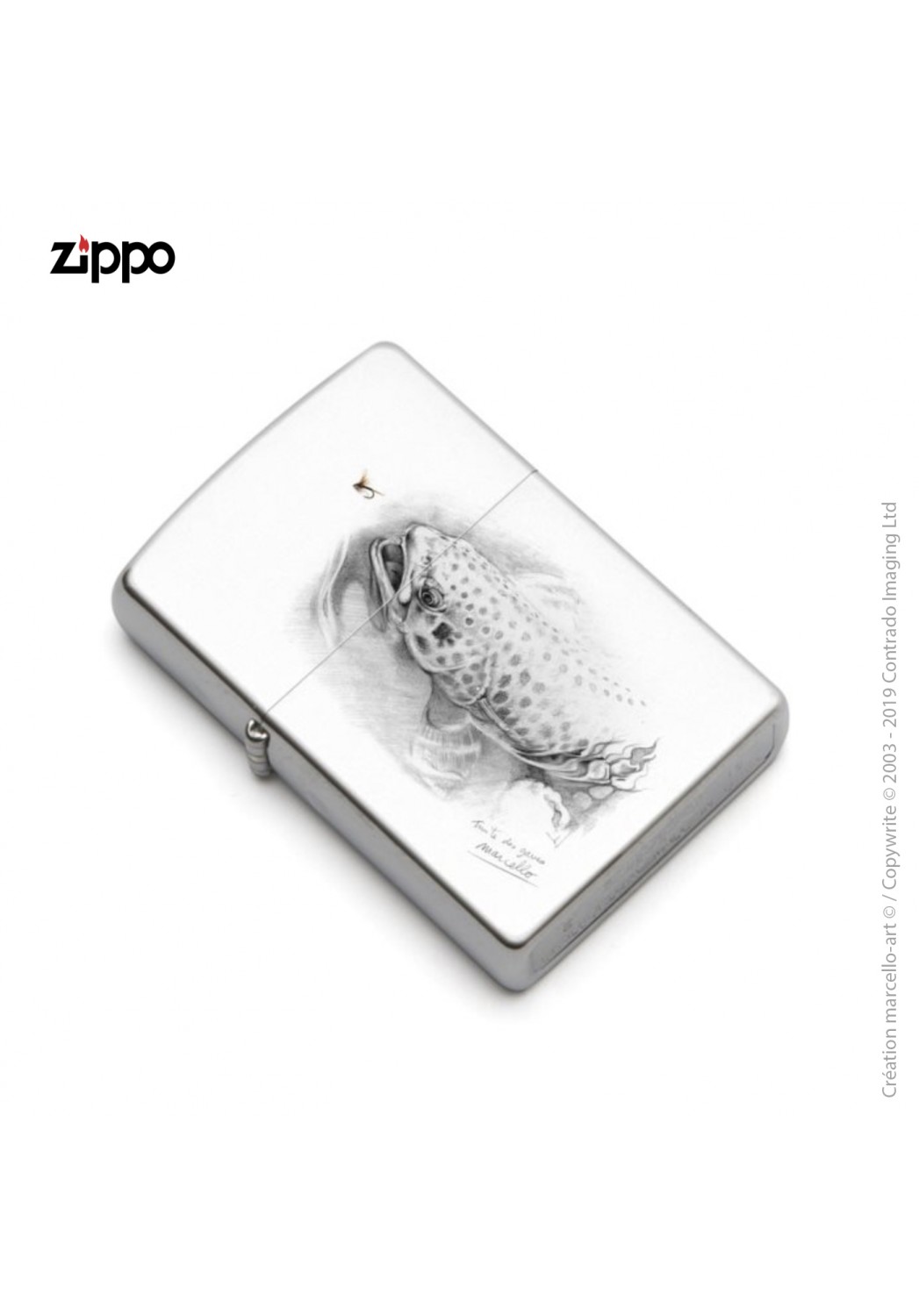 Marcello-art: Decoration accessoiries Zippo 46 Trout of the Gaves