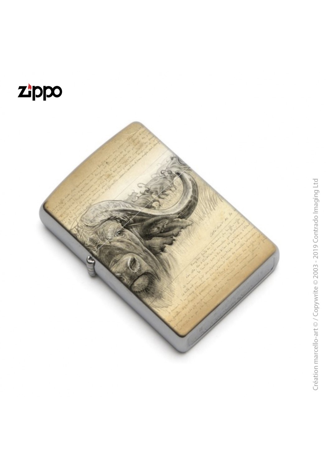 Marcello-art: Decoration accessoiries Zippo 274 cap buffalo engraving