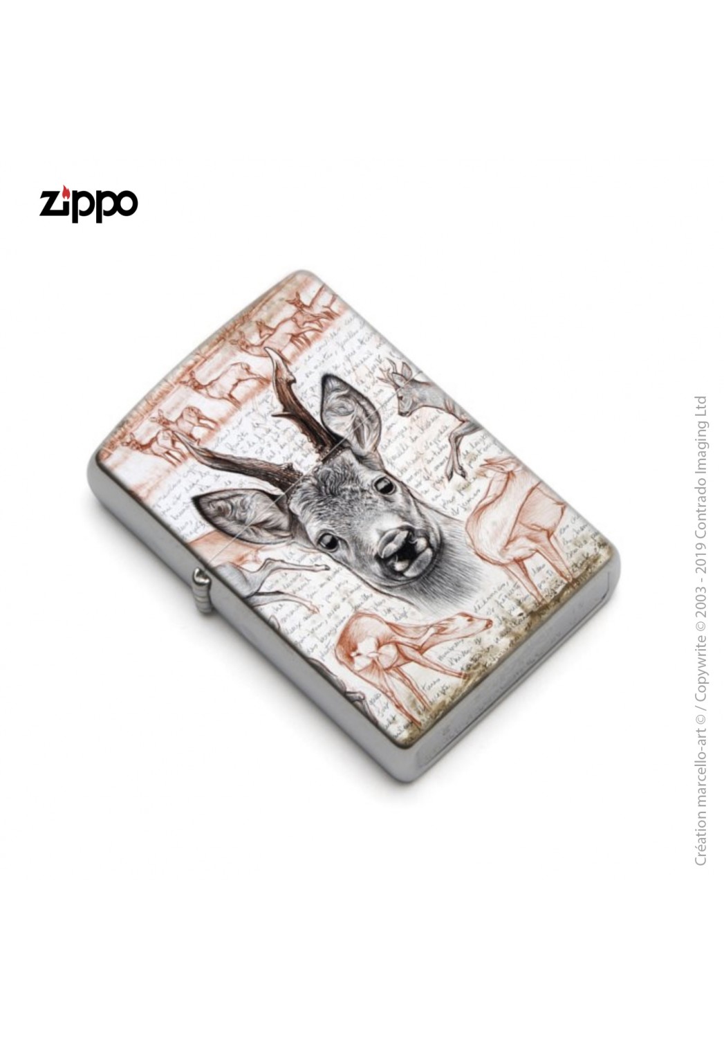 Marcello-art: Decoration accessoiries Zippo 280 roe deer