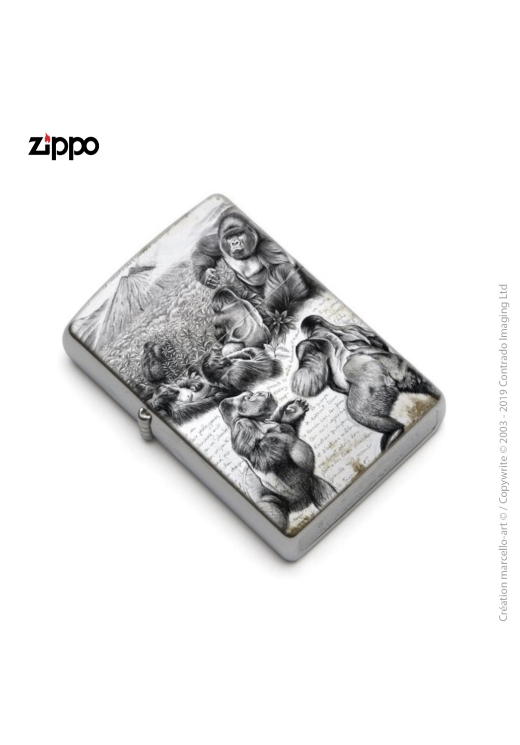 Marcello-art : Accessoires de décoration Zippo 301 gorilles Virunga