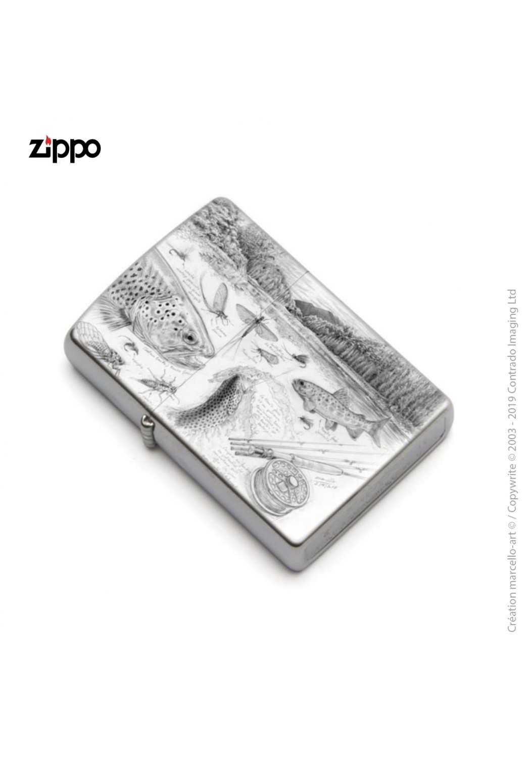 Marcello-art: Decoration accessoiries Zippo 374 A flyfishing NZ