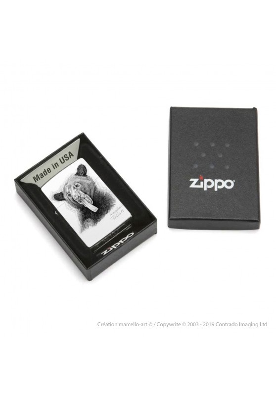 Marcello-art : Accessoires de décoration Zippo 382 langue ours noir
