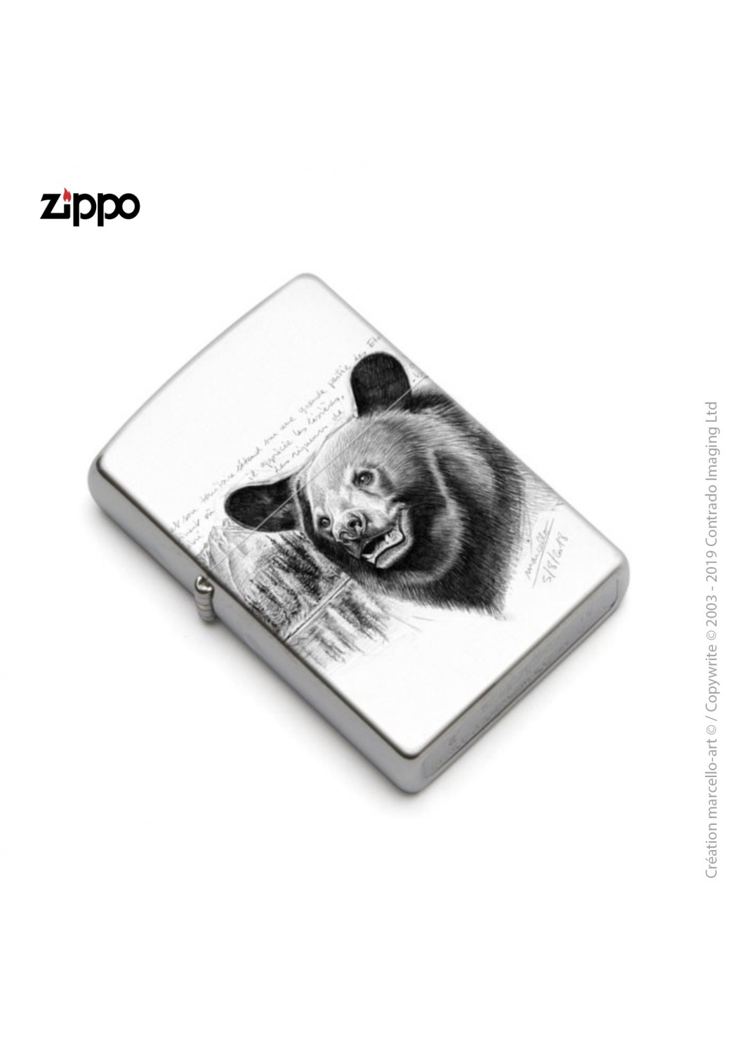 Marcello-art : Accessoires de décoration Zippo 382 tête ours noir