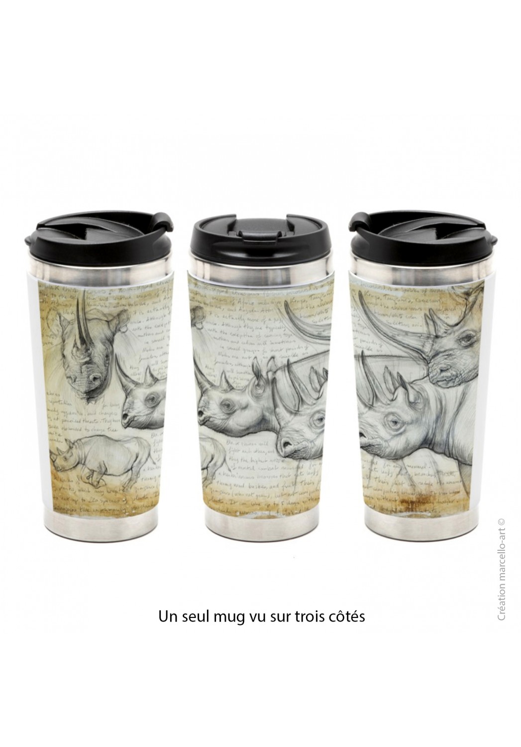 Marcello-art: Decoration accessoiries Thermos mug 176 black rhino