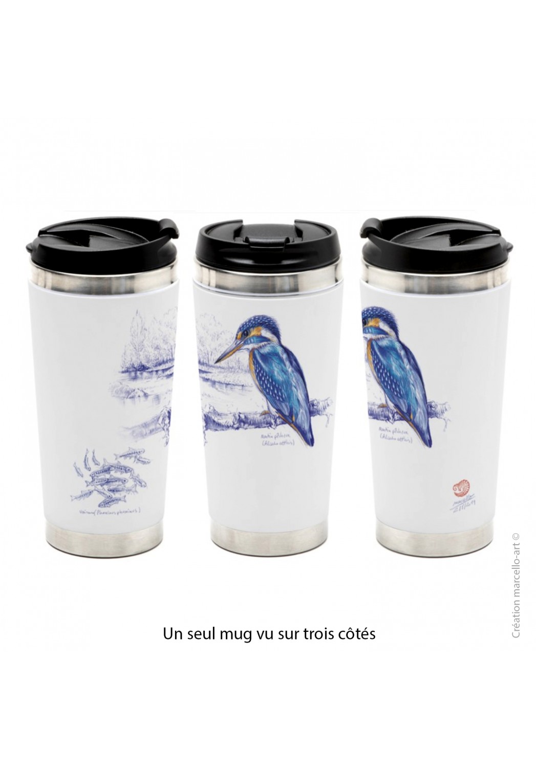 Marcello-art: Decoration accessoiries Thermos mug 398 European Kingfisher