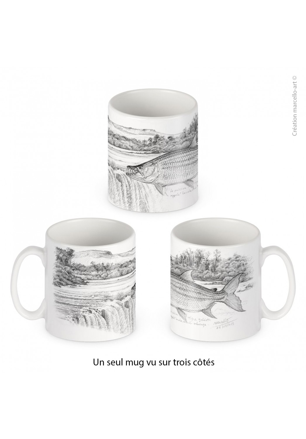 Marcello-art: Decoration accessoiries Porcelain mug 242 fish tiger