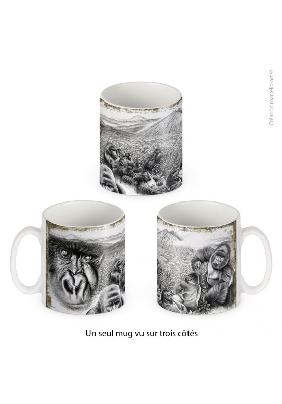 Marcello-art: Decoration accessoiries Porcelain mug 301 Virunga gorilla