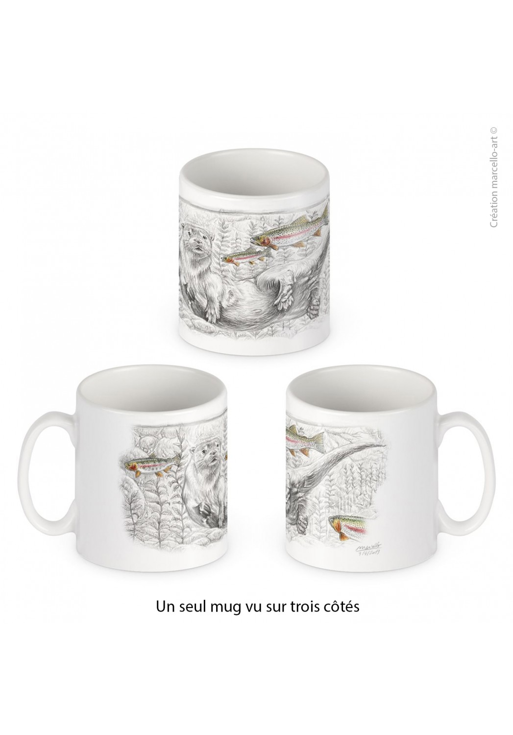 Marcello-art: Decoration accessoiries Porcelain mug 393 otter