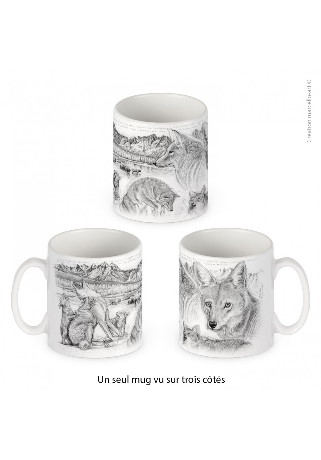Marcello-art : Accessoires de décoration Mug porcelaine 391 coyote