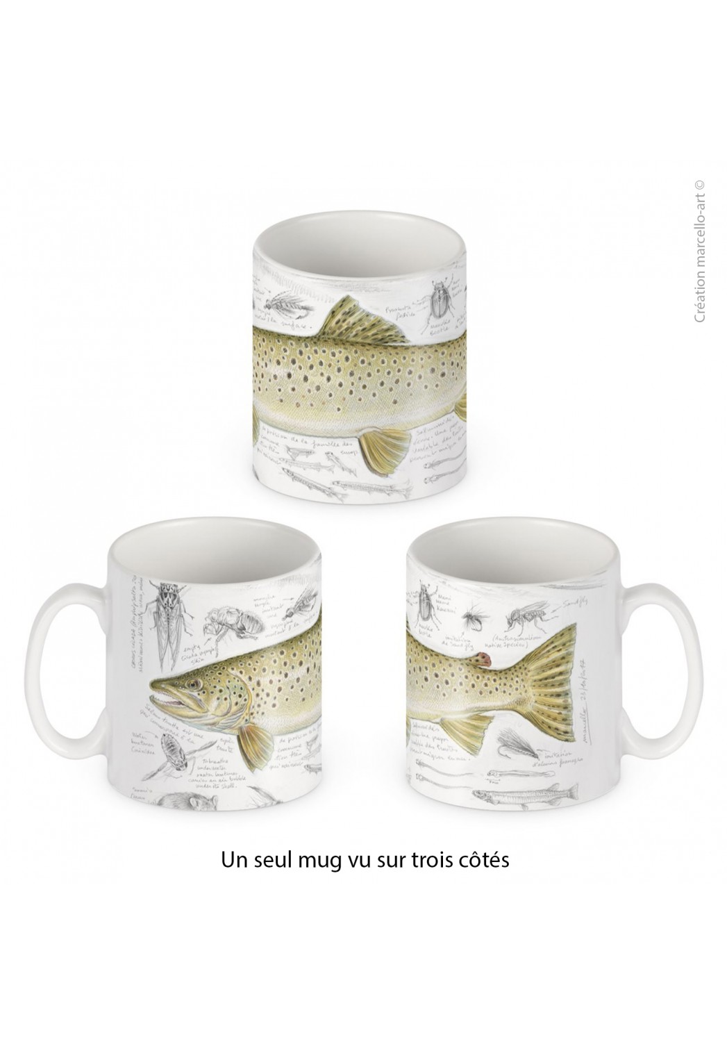 Marcello-art: Decoration accessoiries Porcelain mug 372 brown trout