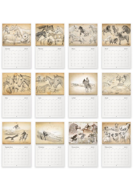 Marcello-art: Editions Calendar 2024 Horses