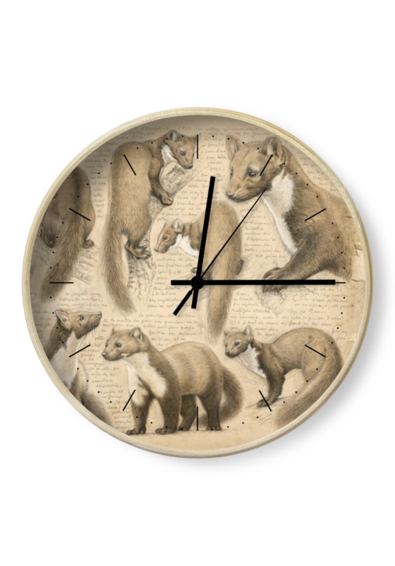 Marcello-art: Decoration accessoiries Clock 473 Stone Marten (Martes foina)