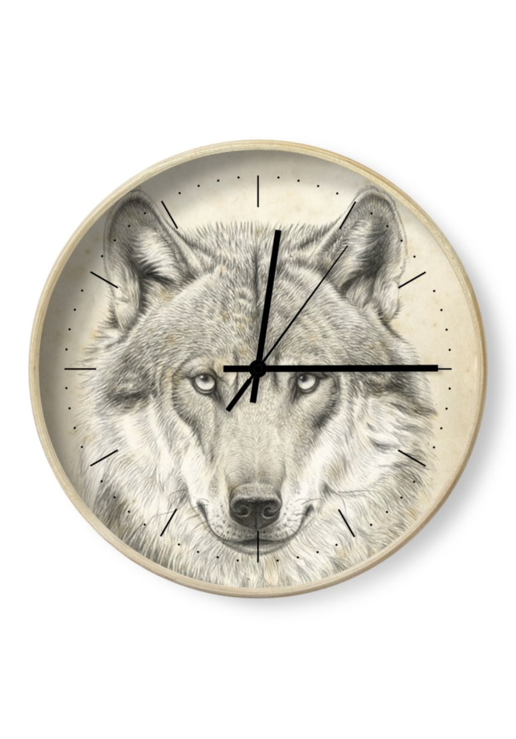 Marcello-art: Decoration accessoiries Clock 476 Grey Wolf's Head