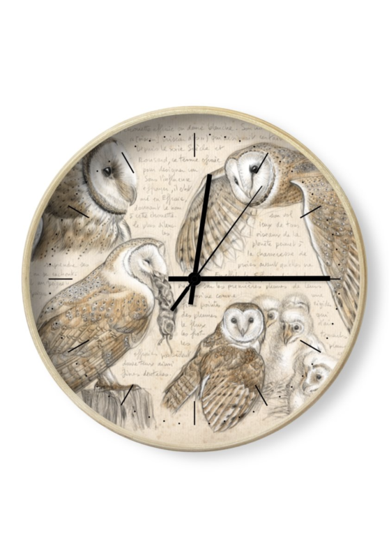 Marcello-art : Accessoires de décoration Horloge 595 Effraie des clochers (Tyto alba)