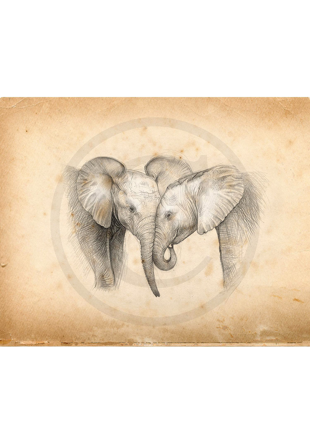 Marcello-art: Wish Card 325 - Baby elephants