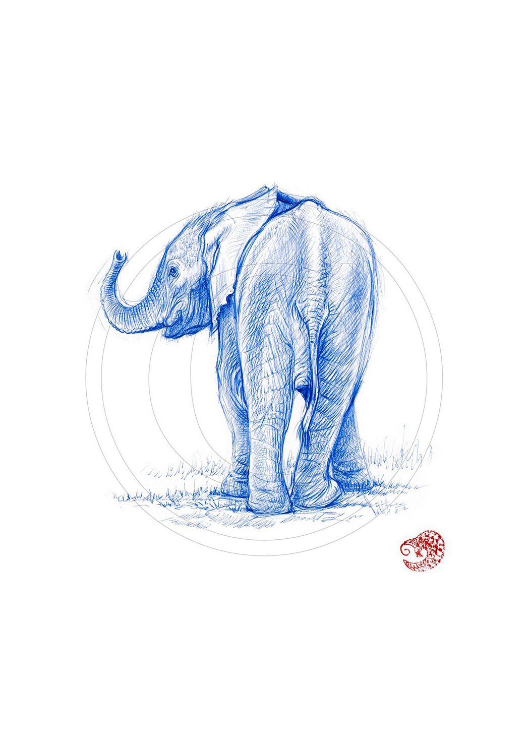 Marcello-art: Wish Card 328 - Baby elephant