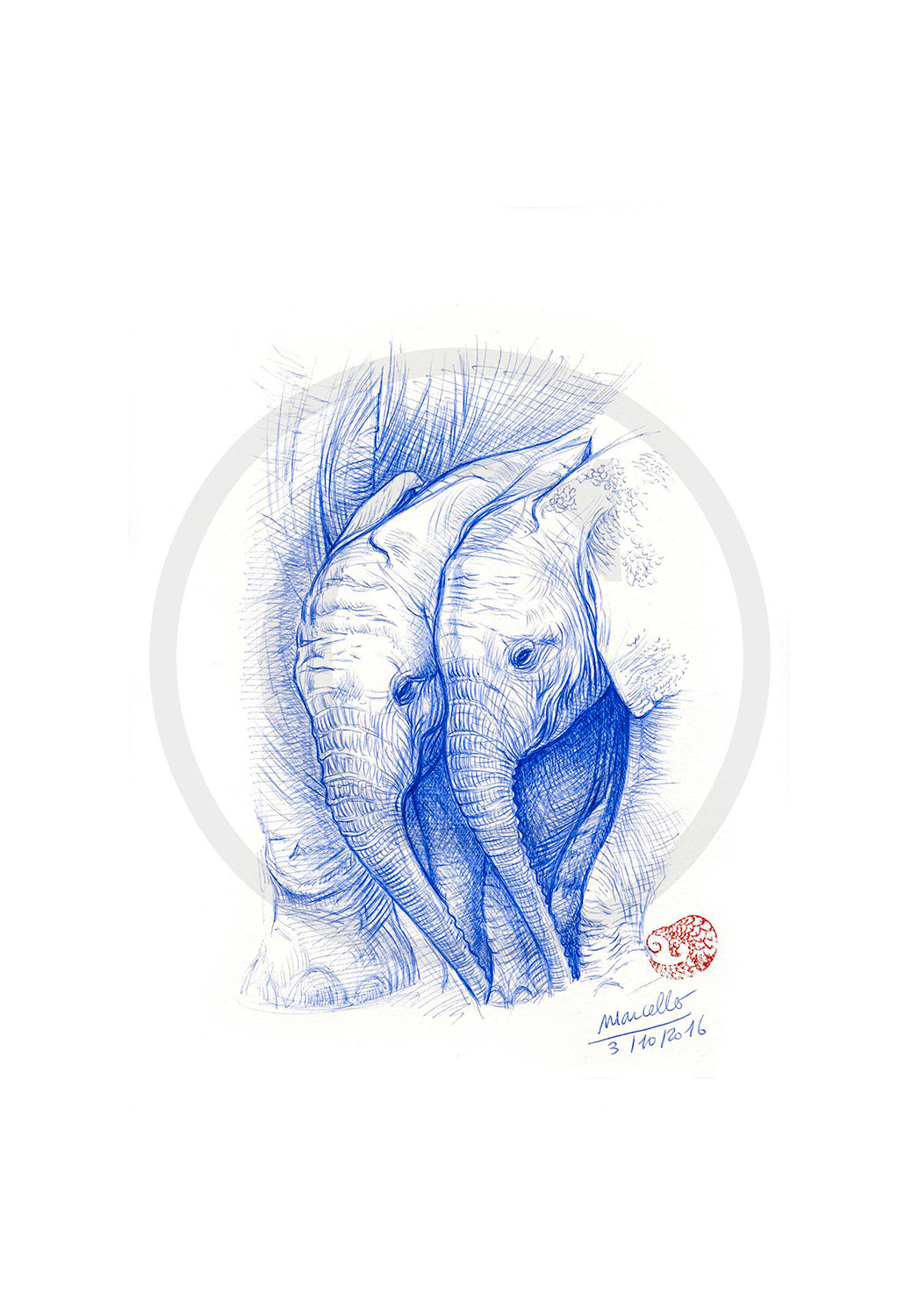 Marcello-art: Wish Card 354 - Baby elephant